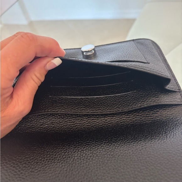 Black Leather Wallet For Check book Also Fits. - Picture 5 of 7